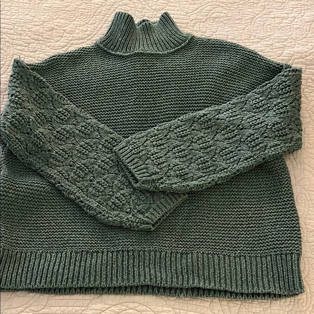 Universal Thread Mock Neck Long Sleeve Teal Pullover Sweater Size Large
